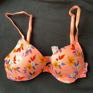 PINK Neon orange Bra